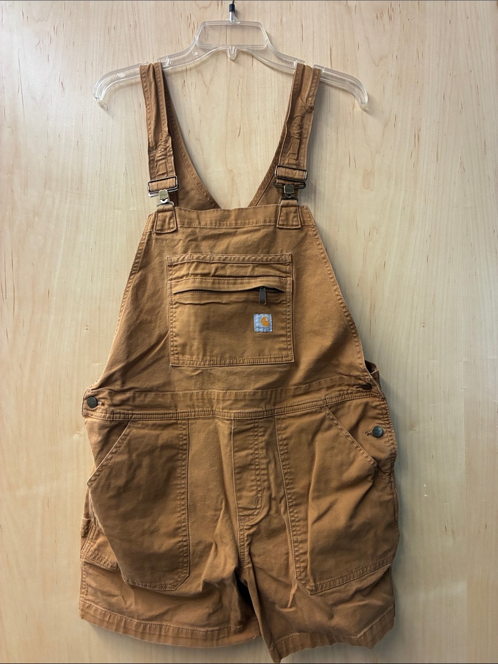 Carhartt Tan/Brown Canvas Short Overalls Size L